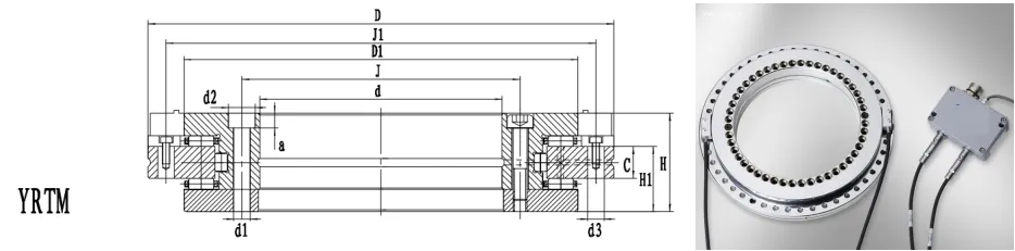 YRTM轉(zhuǎn)臺軸承剖面圖